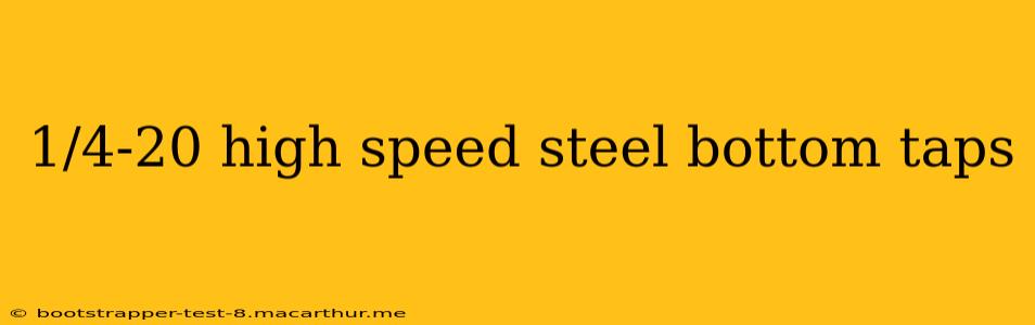 1/4-20 high speed steel bottom taps