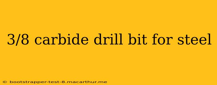3/8 carbide drill bit for steel