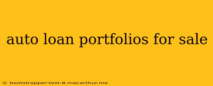 auto loan portfolios for sale