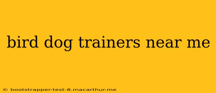 bird dog trainers near me