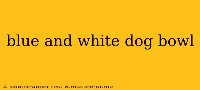 blue and white dog bowl