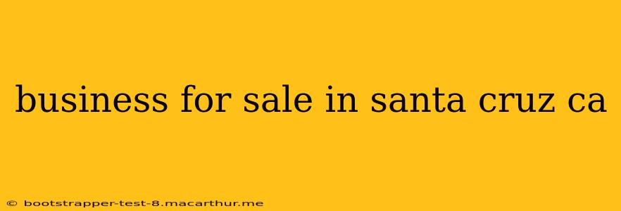 business for sale in santa cruz ca