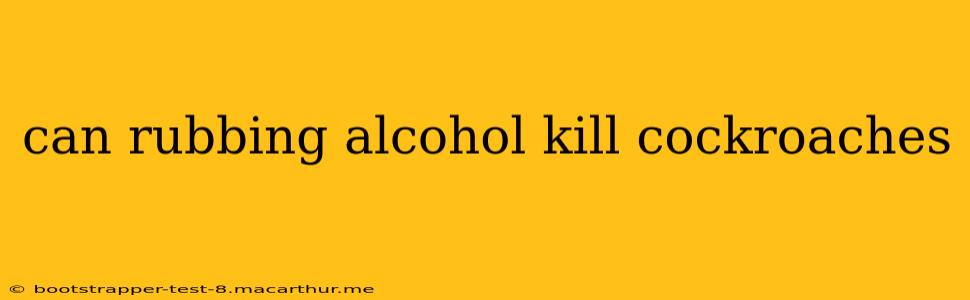 can rubbing alcohol kill cockroaches