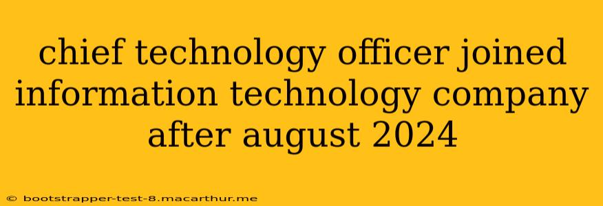 chief technology officer joined information technology company after august 2024