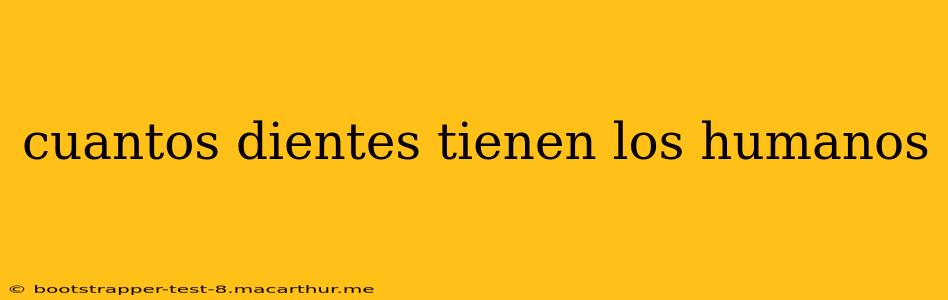 cuantos dientes tienen los humanos