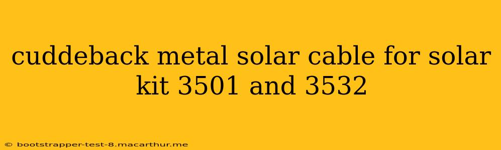 cuddeback metal solar cable for solar kit 3501 and 3532