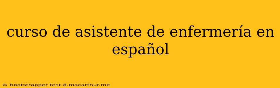 curso de asistente de enfermería en español