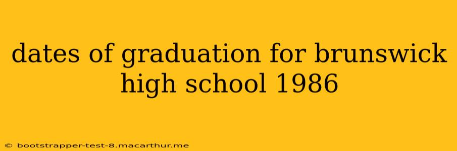dates of graduation for brunswick high school 1986