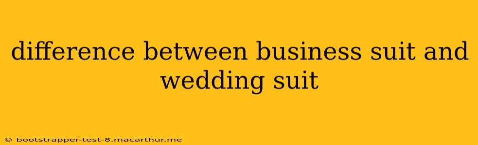 difference between business suit and wedding suit