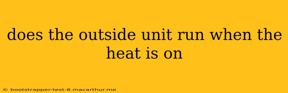 does the outside unit run when the heat is on
