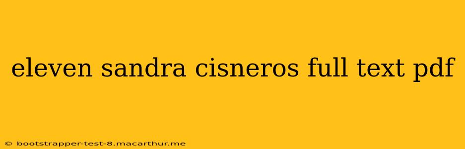 eleven sandra cisneros full text pdf