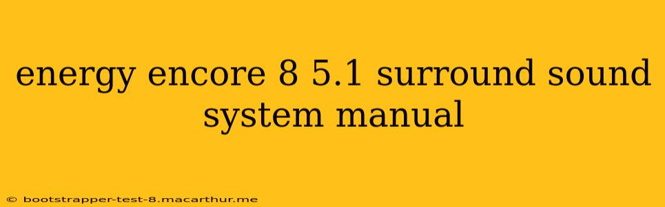 energy encore 8 5.1 surround sound system manual