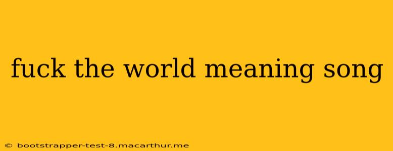 fuck the world meaning song