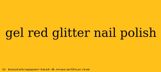 gel red glitter nail polish