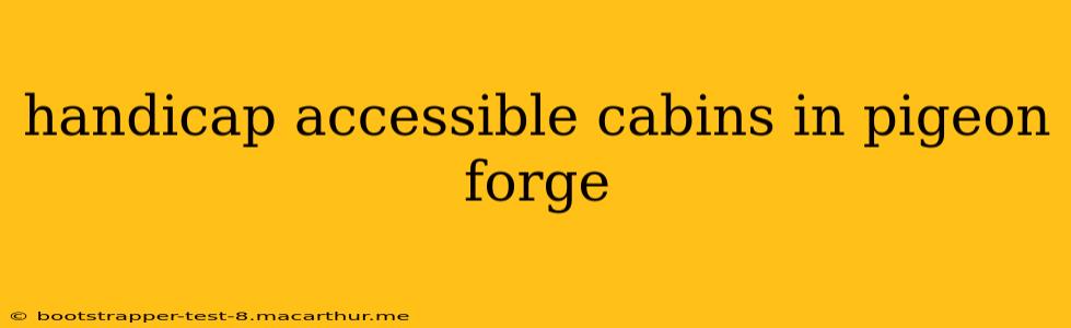 handicap accessible cabins in pigeon forge