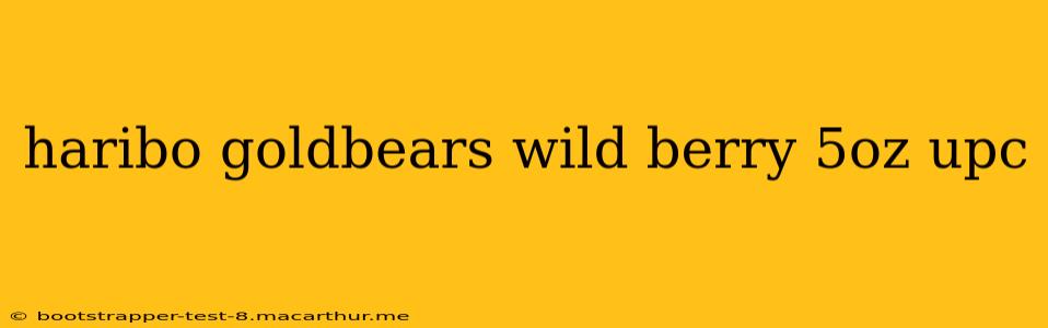 haribo goldbears wild berry 5oz upc