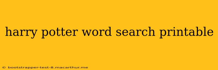 harry potter word search printable