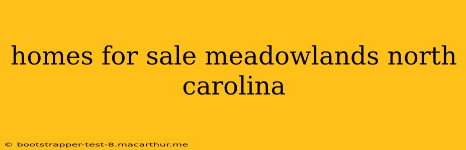 homes for sale meadowlands north carolina
