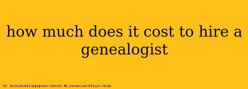 how much does it cost to hire a genealogist