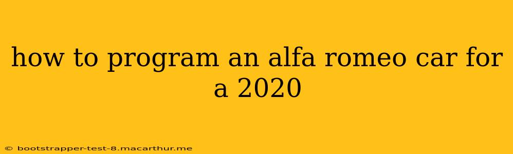 how to program an alfa romeo car for a 2020