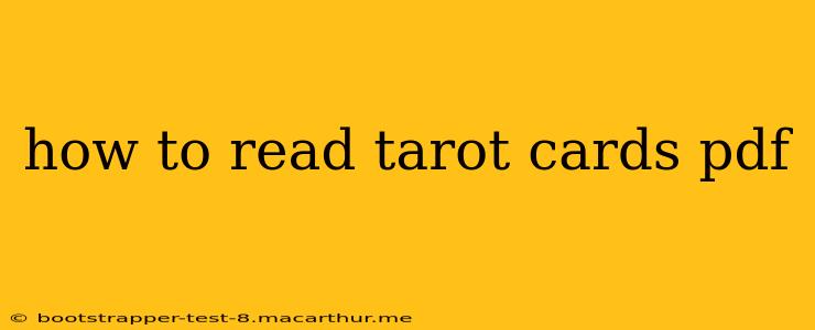 how to read tarot cards pdf