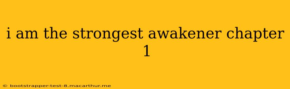 i am the strongest awakener chapter 1