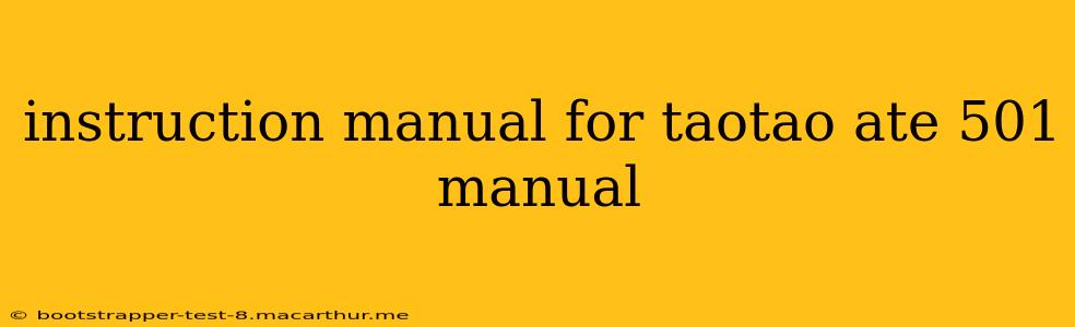 instruction manual for taotao ate 501 manual