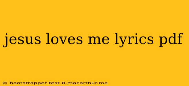jesus loves me lyrics pdf