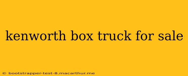 kenworth box truck for sale