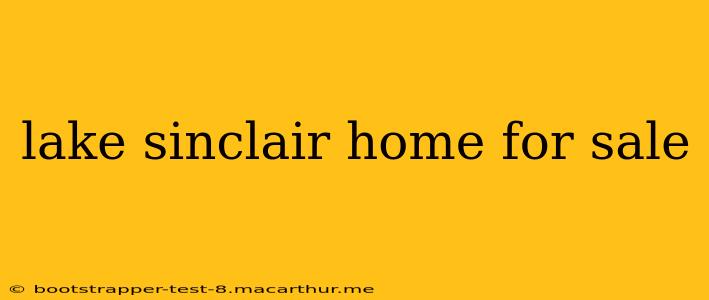 lake sinclair home for sale