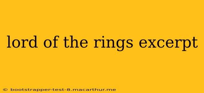 lord of the rings excerpt