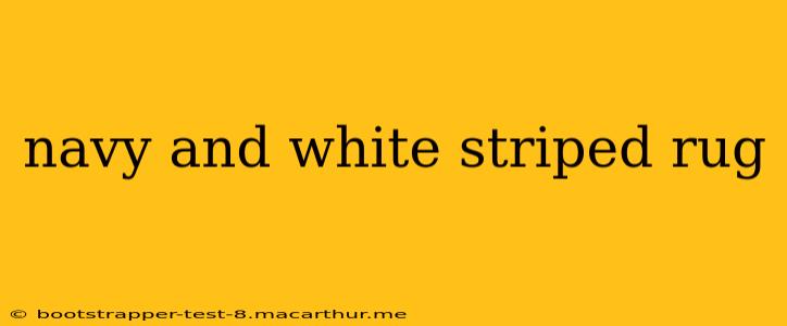 navy and white striped rug