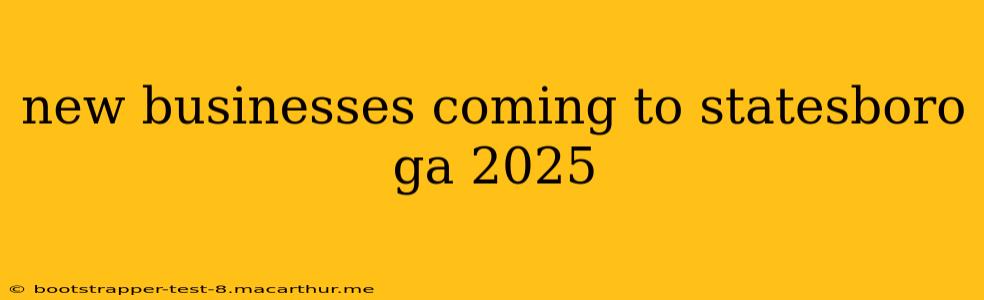 new businesses coming to statesboro ga 2025