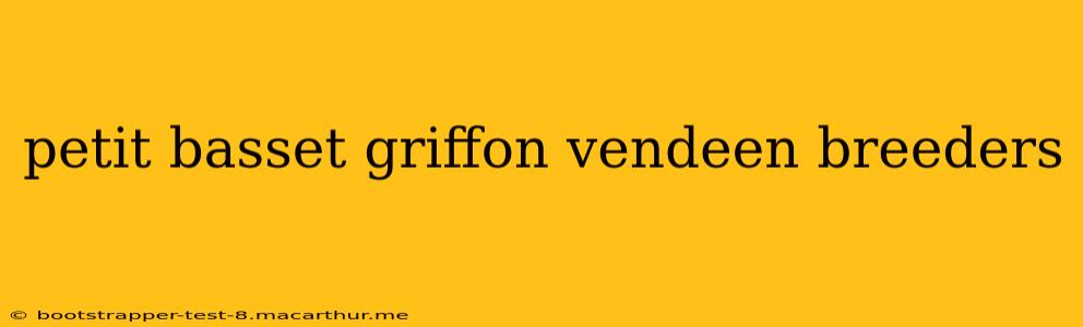 petit basset griffon vendeen breeders