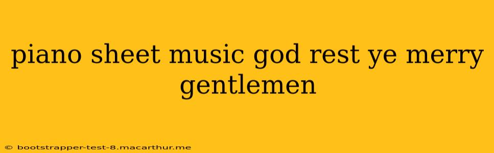 piano sheet music god rest ye merry gentlemen