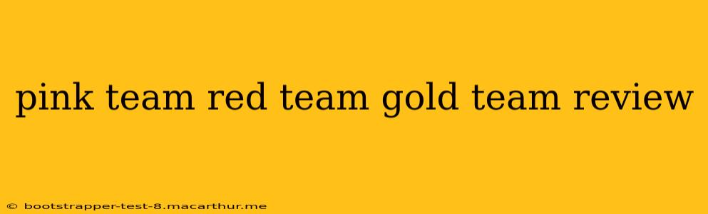 pink team red team gold team review