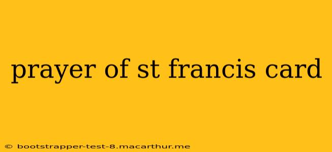 prayer of st francis card