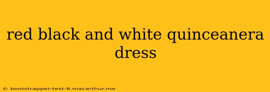 red black and white quinceanera dress