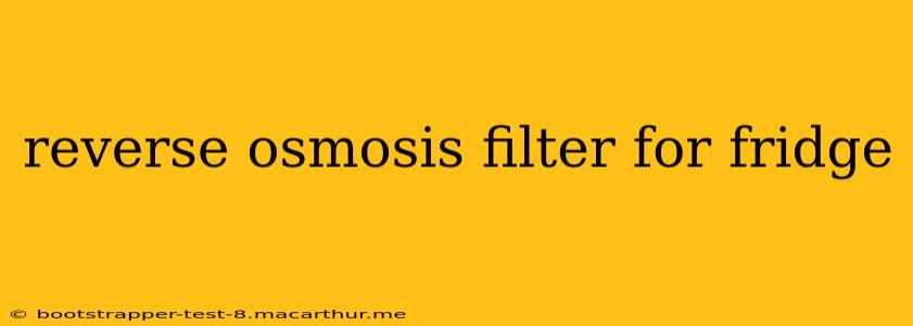 reverse osmosis filter for fridge