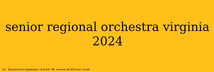 senior regional orchestra virginia 2024