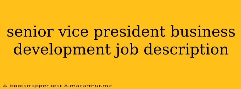 senior vice president business development job description