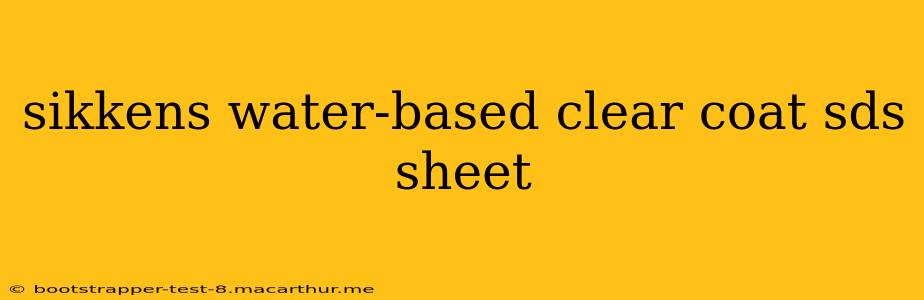 sikkens water-based clear coat sds sheet