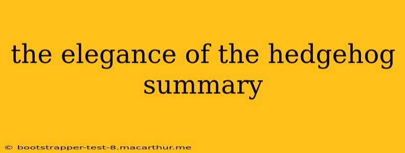 the elegance of the hedgehog summary