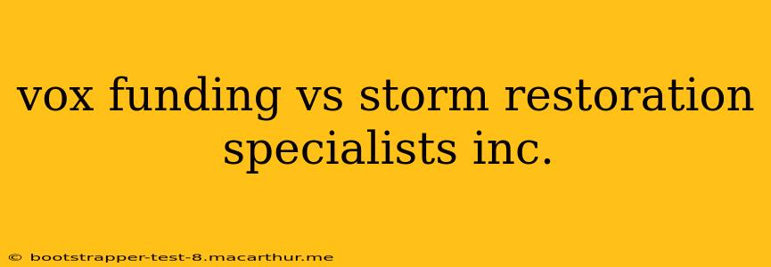 vox funding vs storm restoration specialists inc.