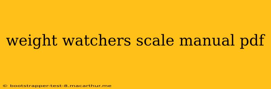 weight watchers scale manual pdf