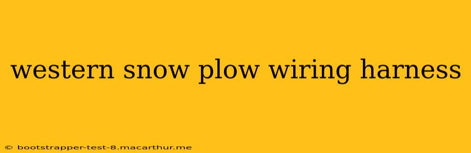 western snow plow wiring harness