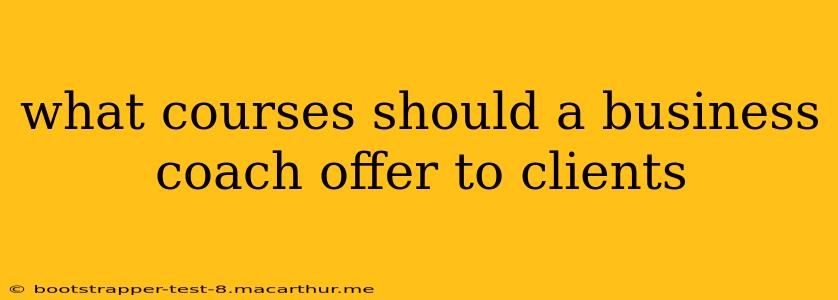what courses should a business coach offer to clients