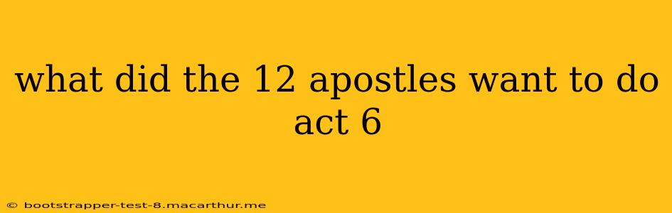 what did the 12 apostles want to do act 6