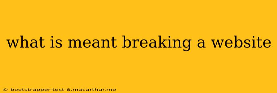what is meant breaking a website