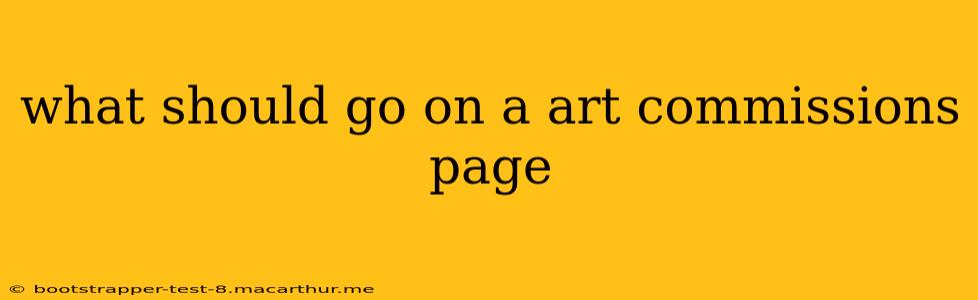 what should go on a art commissions page